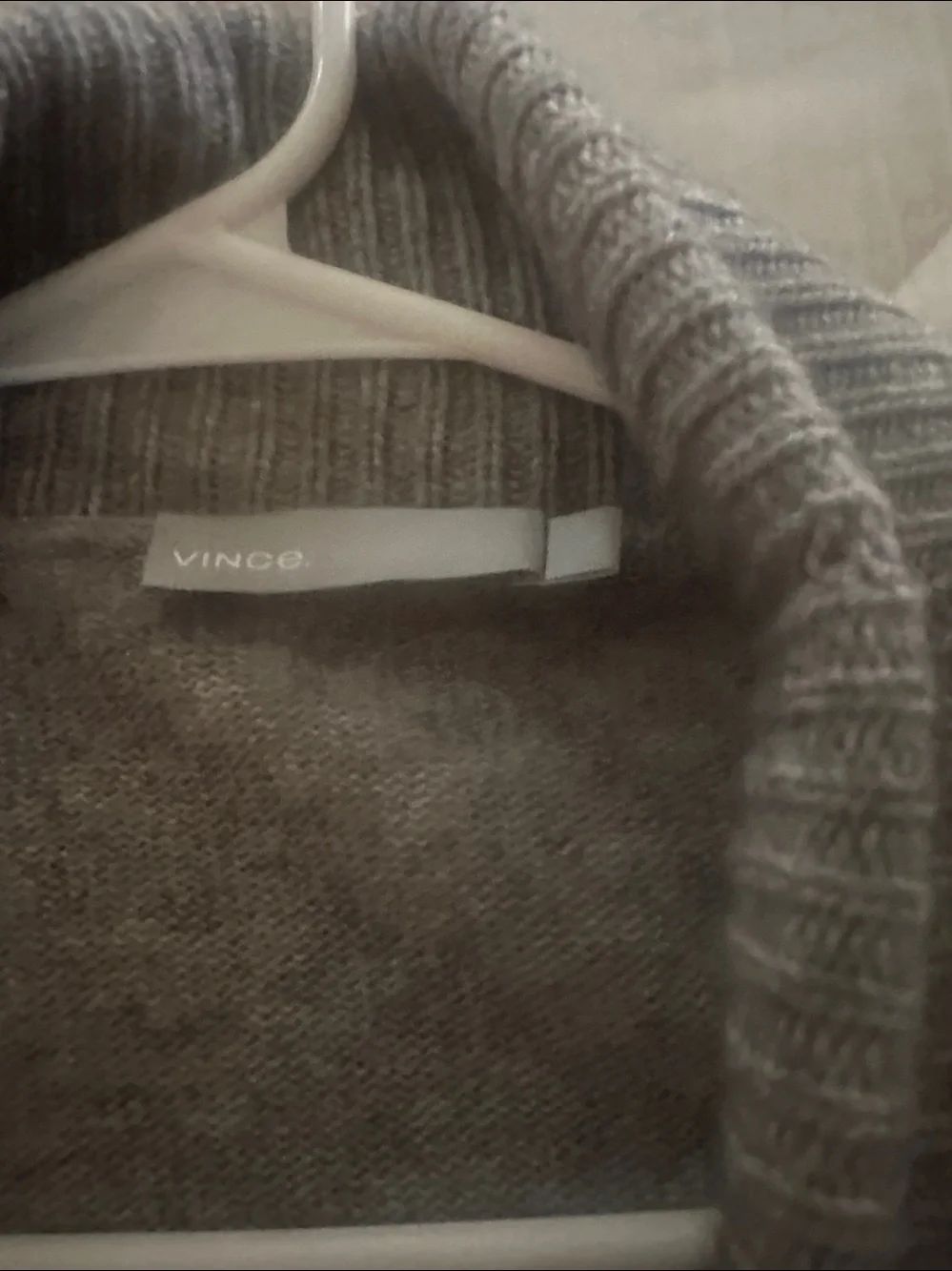 Vince Heathered Gray Ribbed Collar Cardigan